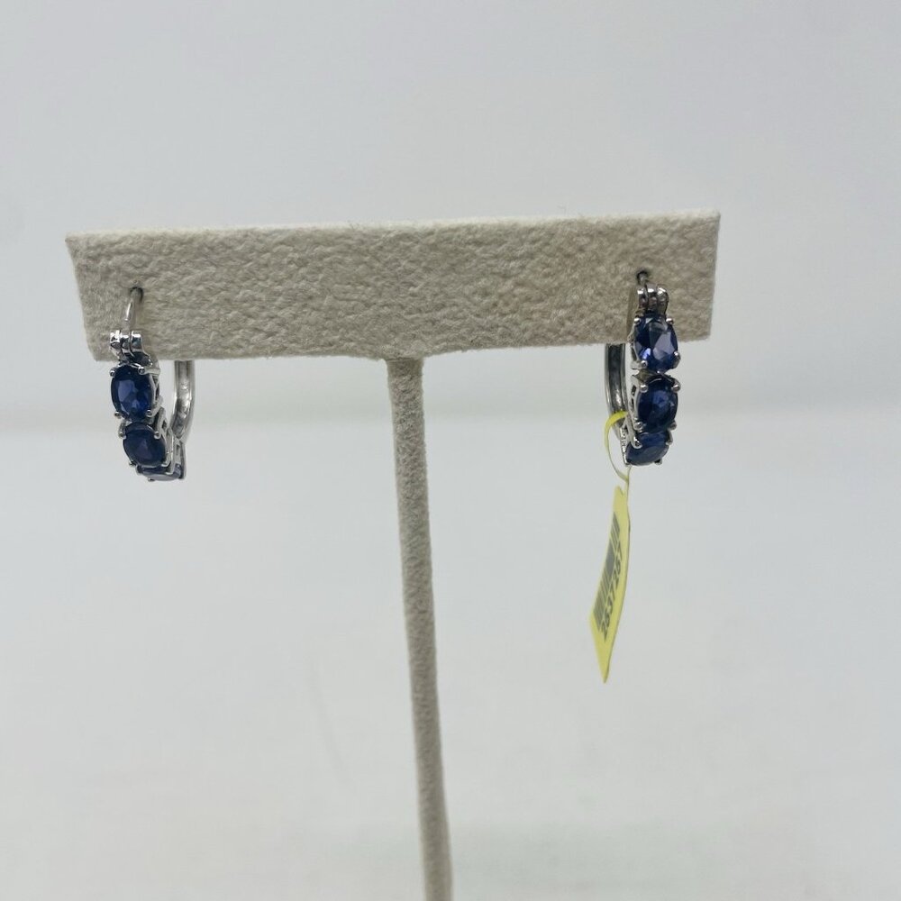 Shop LC Catalina Iolite‎ Platinum Over Sterling Silver Hoop Earrings 5156